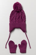 Hat And Mittens Set Magenta