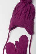 Hat And Mittens Set Magenta (1)