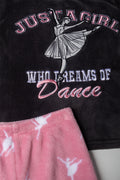 Fleece Pyjama Set Pink & Charcoal (1)