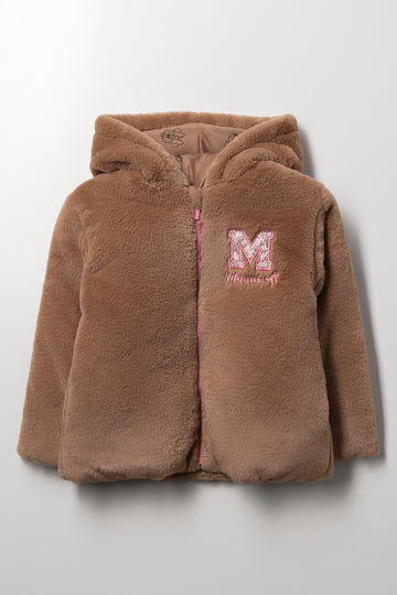 Minnie Mouse Fur Jacket Natural