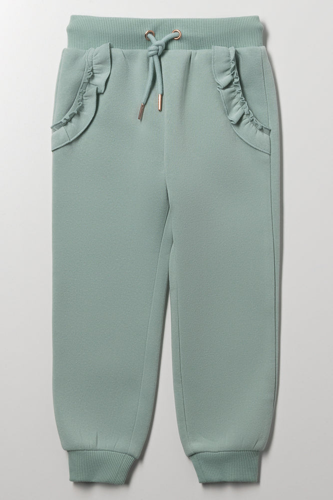 Frill Pocket Jogger Trackpants Green