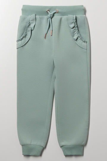 Frill Pocket Jogger Trackpants Green