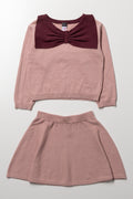 Knitwear Skirt Set Pink