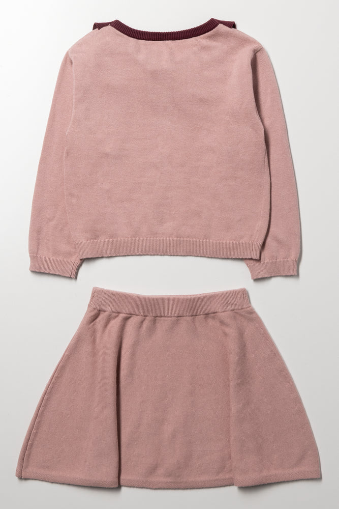 Knitwear Skirt Set Pink (2)