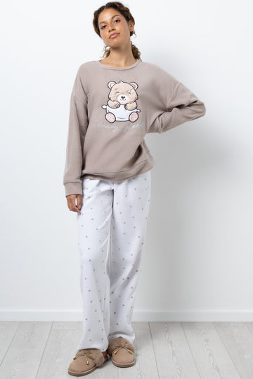 Bear Pyjamas Light Brown And White