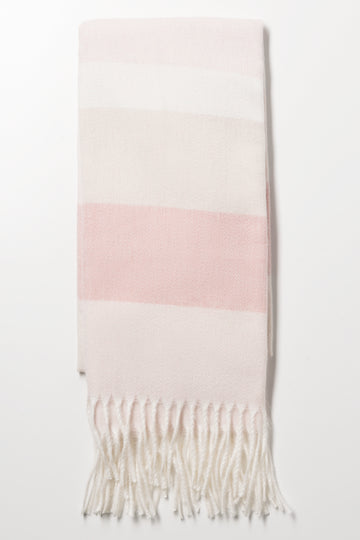 Stripe Blanket Scarf Pink