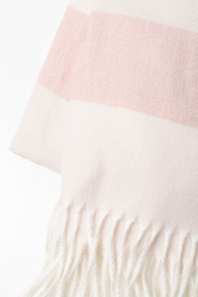 Stripe Blanket Scarf Pink (1)