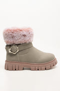 Fur Trim Boots Grey (1)