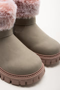 Fur Trim Boots Grey (2)