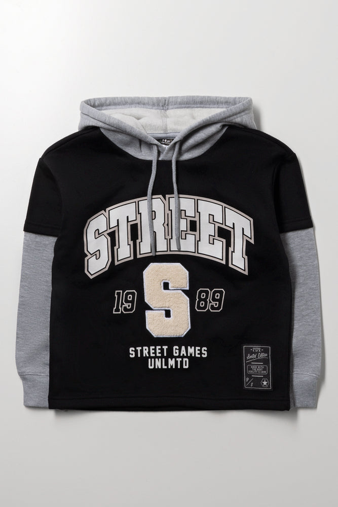 Twofer Hooded Tracktop Black