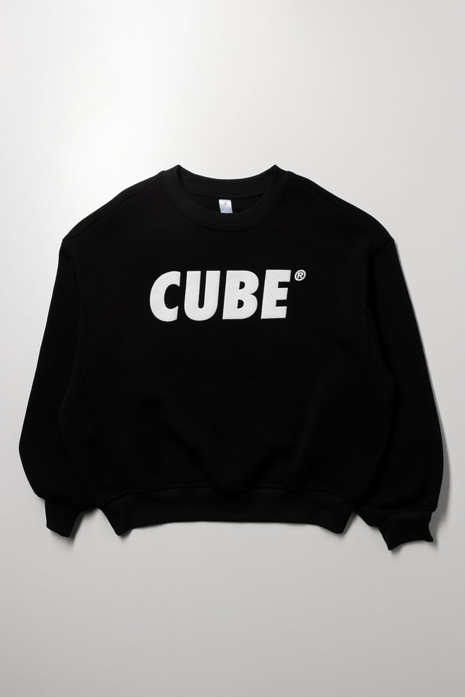 Cube Crew Neck Tracktop Black