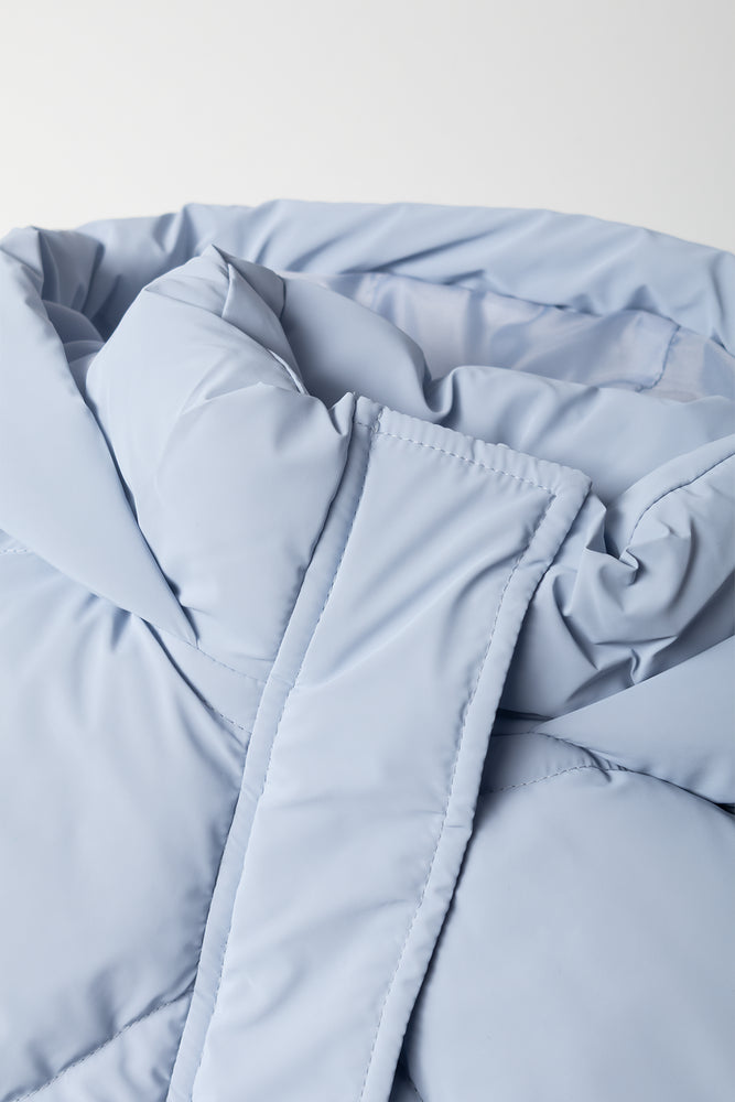 Coated Puffer Jacket Light Blue