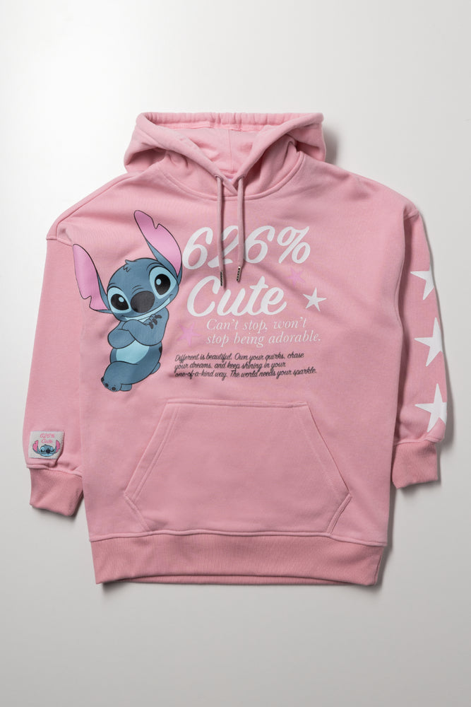 Stitch Oversized Hoodie Pink | Tops & T-Shirts | Ackermans