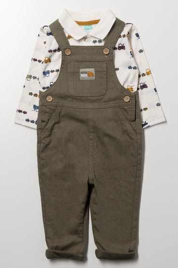 Dungaree Set Green