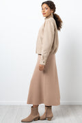 Suede Funnel Neck Jacket Natural (1)