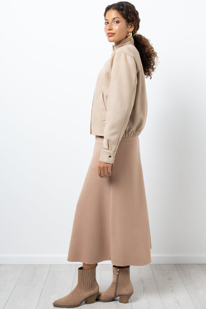 Suede Funnel Neck Jacket Natural (1)