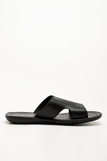 Cut Out Mule Sandals Black