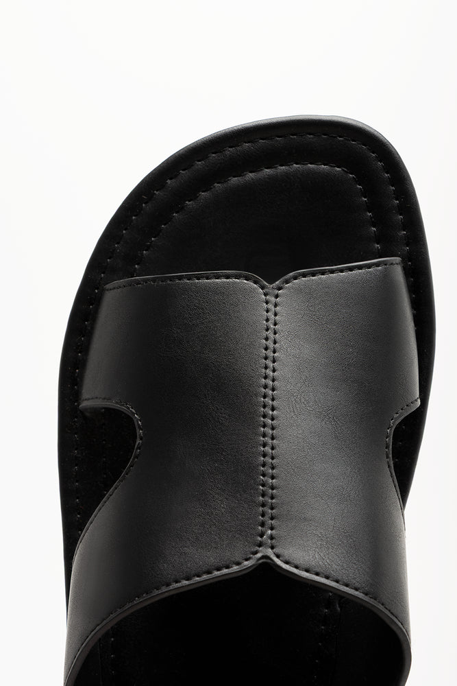 Cut Out Mule Sandals Black (4)