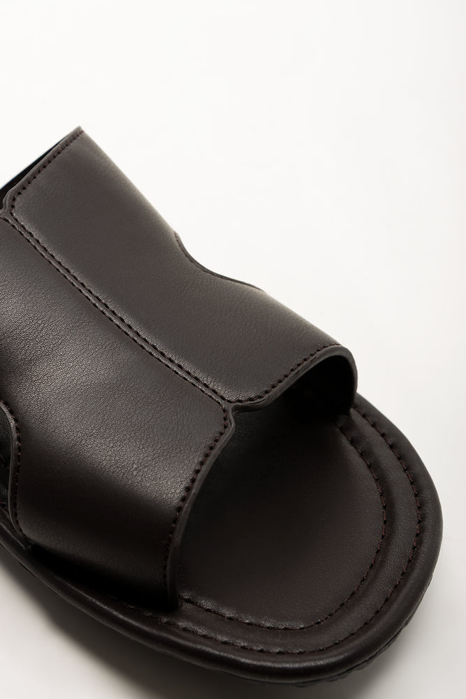 Cut Out Mule Sandals Brown (2)
