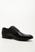 Embossed Panel Lace Up Shoes Black (1)