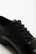 Embossed Panel Lace Up Shoes Black (3)