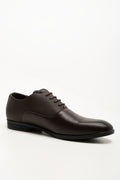 Embossed Panel Lace Up Shoes Brown (1)
