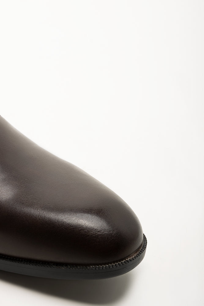 Embossed Panel Lace Up Shoes Brown (2)