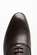 Embossed Panel Lace Up Shoes Brown (4)