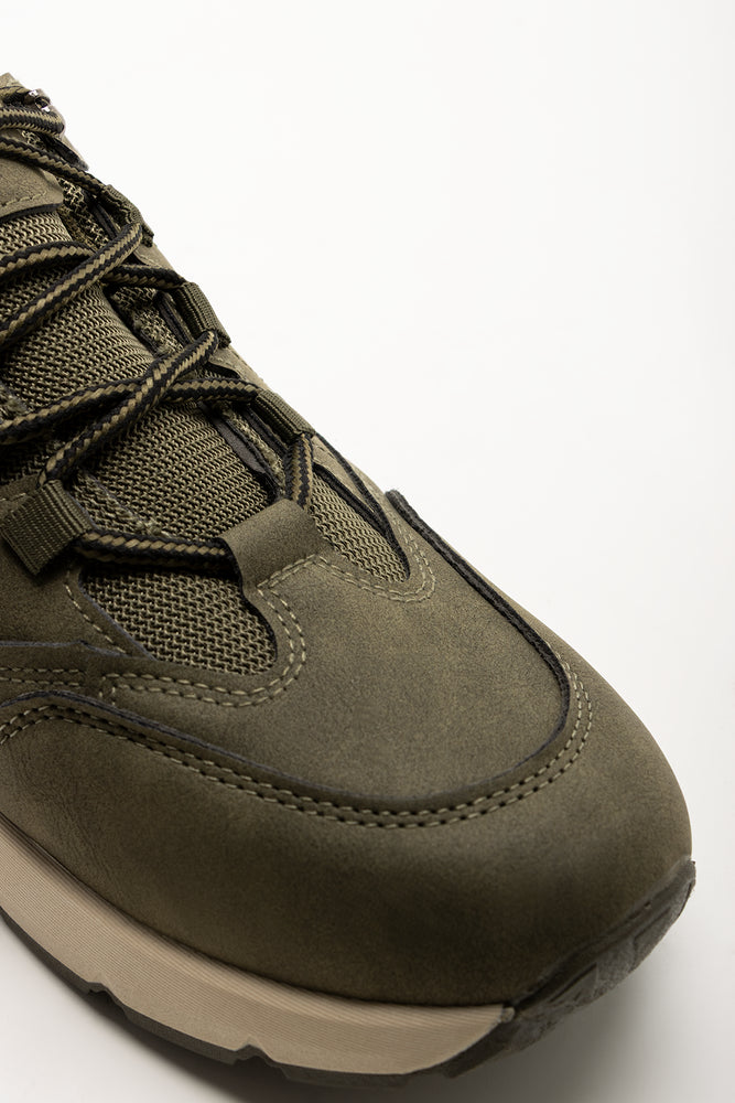 Stitch Detail Trainers Green (2)