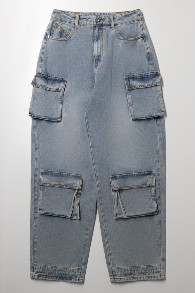 Cargo Denim Jeans Blue
