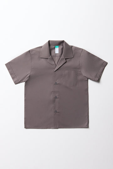 Grey Open Neck School Shirt