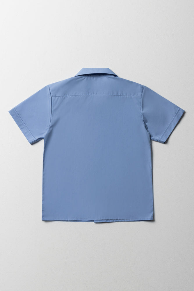 Blue Short Sleeve School Shirt (2)