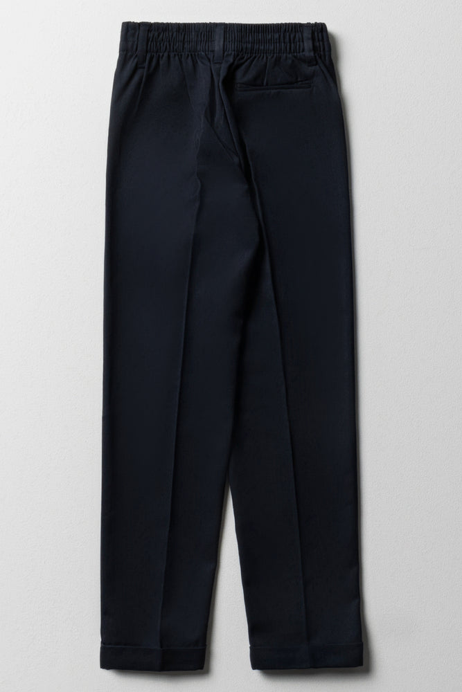 Boys Navy Turn Up Trousers (2)