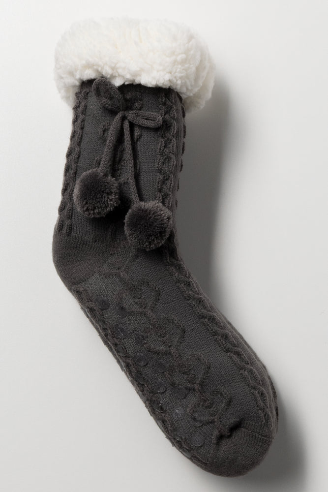Slipper Socks Dark Grey