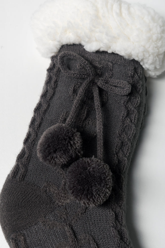 Slipper Socks Dark Grey