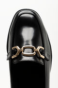 Gold Trim Loafers Black (4)