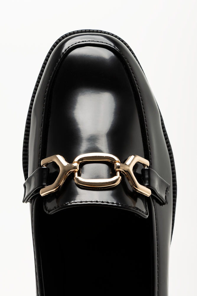 Gold Trim Loafers Black (4)
