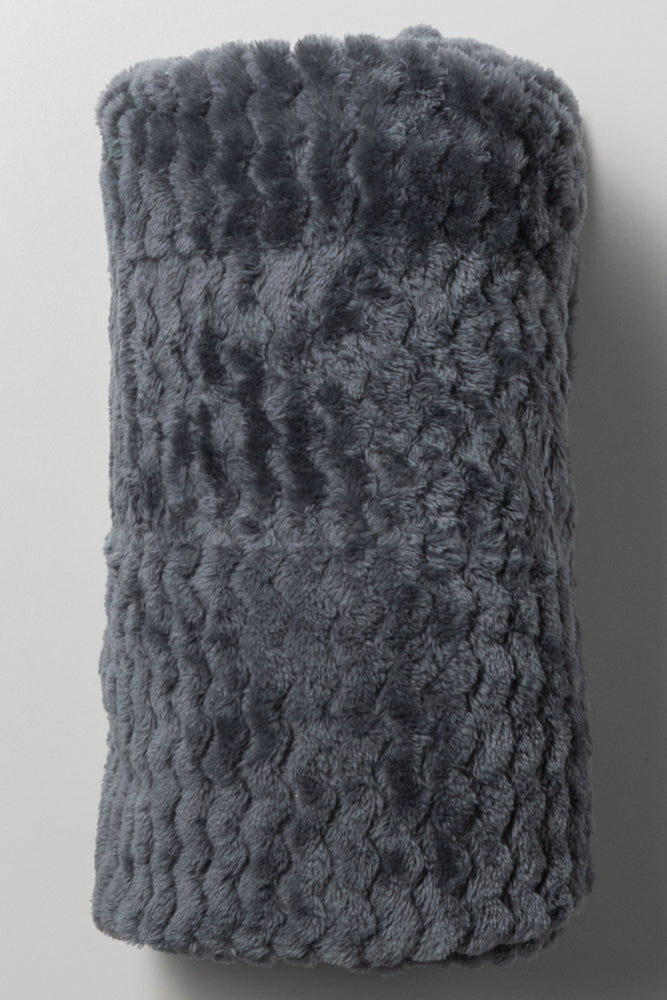 Textured Throw Dark Grey