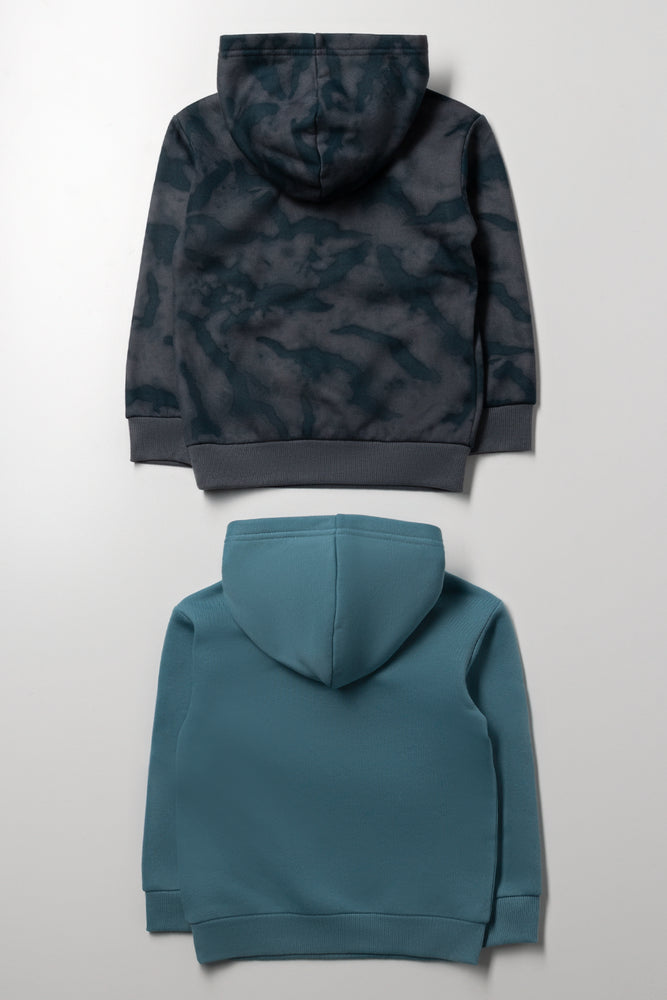 2 Pack Hooded Tracktops Charcoal And Blue (2)