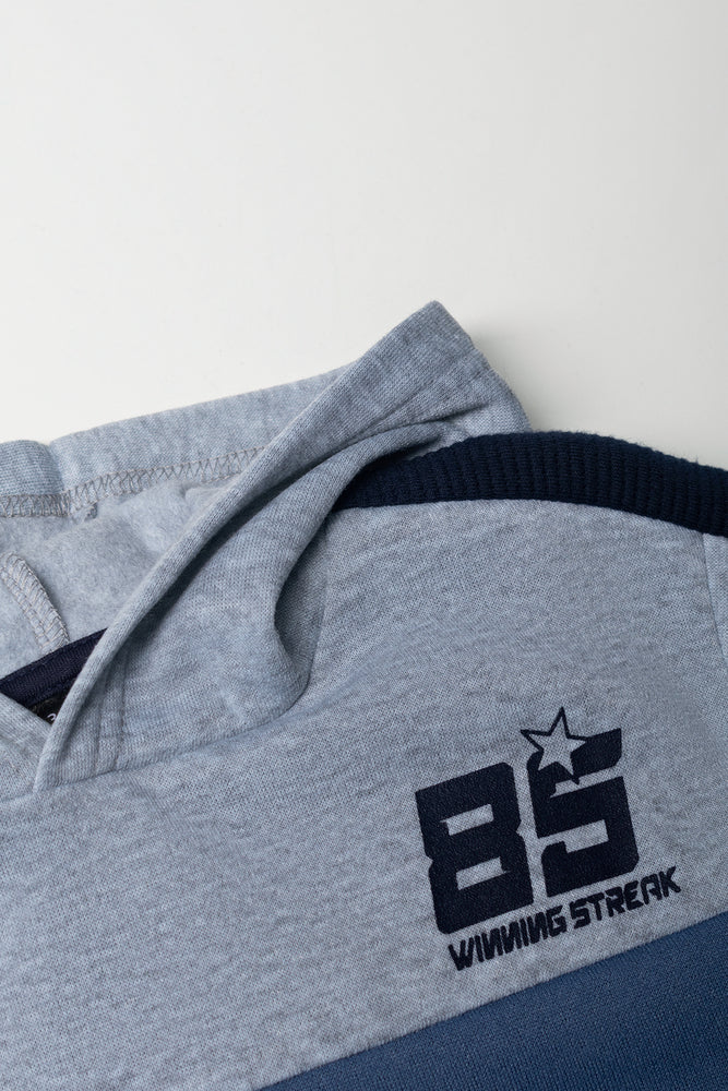 Colourblock Hoodie Blue (1)