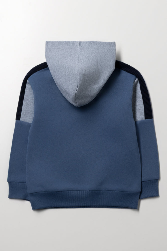 Colourblock Hoodie Blue (2)