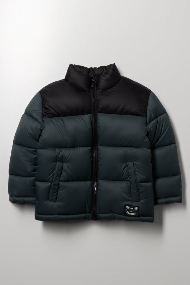 Puffer Jacket Black And Green