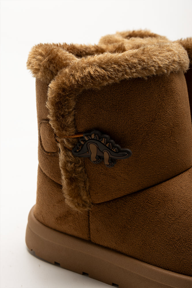 Dinosaur Button Boots Tan (3)