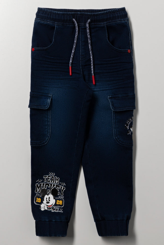 Mickey Mouse Utility Denim Jeans Blue