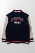 Fleece Baseball Jacket Navy (2)