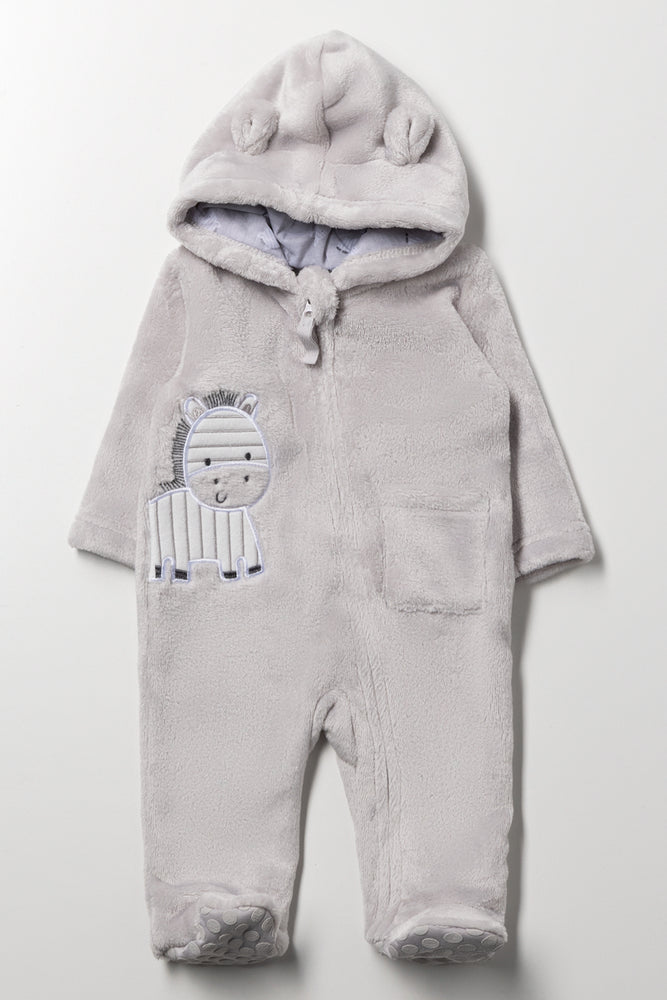 Zebra Babygrow Grey