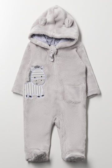 Zebra Babygrow Grey