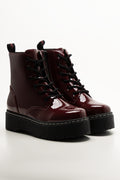 Combat Boots Burgundy