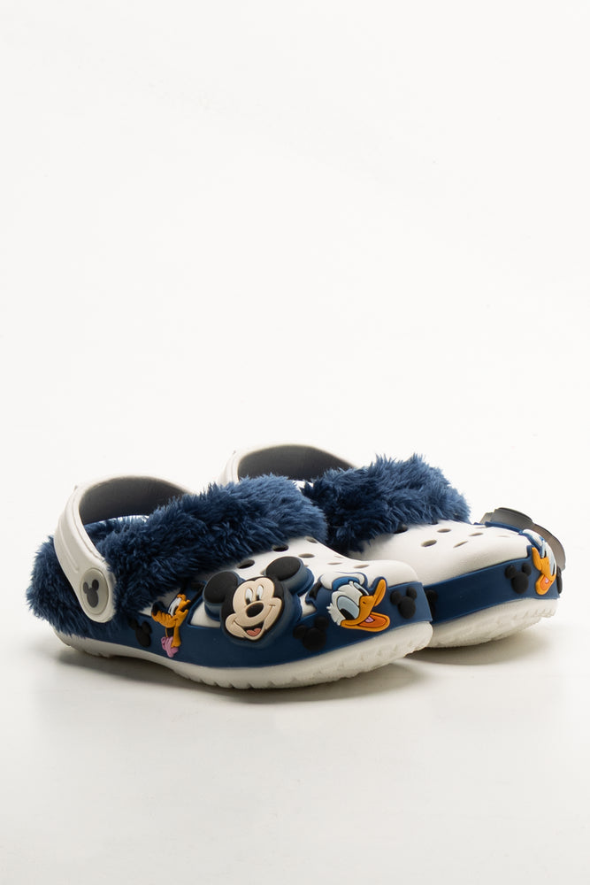Fur Clogs Navy