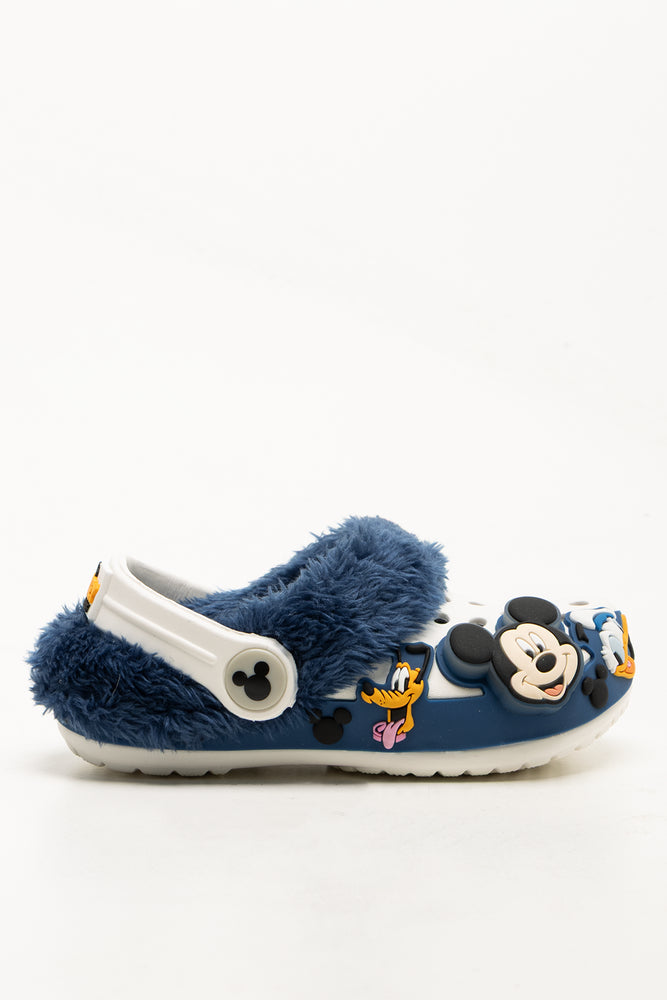 Fur Clogs Navy